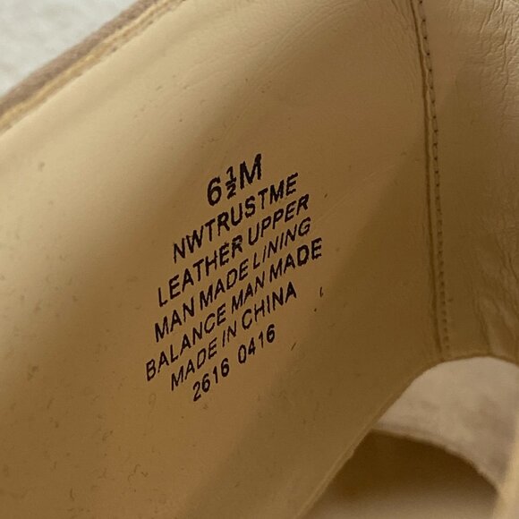 Nine West Tan Suede Pointed Toe D'Orsay Ankle Strap Heels Size 6.5M - Picture 7 of 7